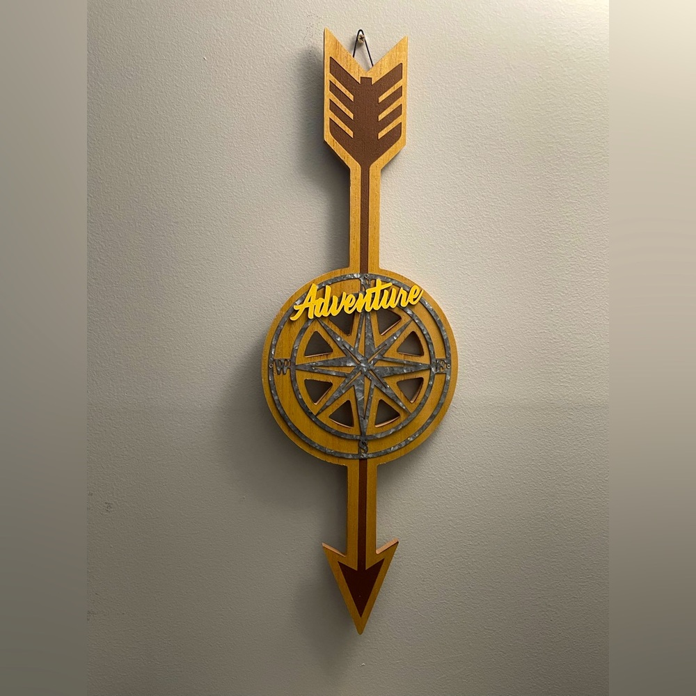 {SHEIN} Adventure compass arrow wall art